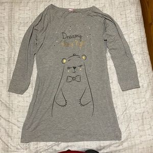 Long sleeve Pajama dress grey XL